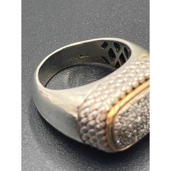 Alwand Vahan 925 sterling silver 14k diamond cluster cocktail statement Ring 7.2 - Picture 11 of 15